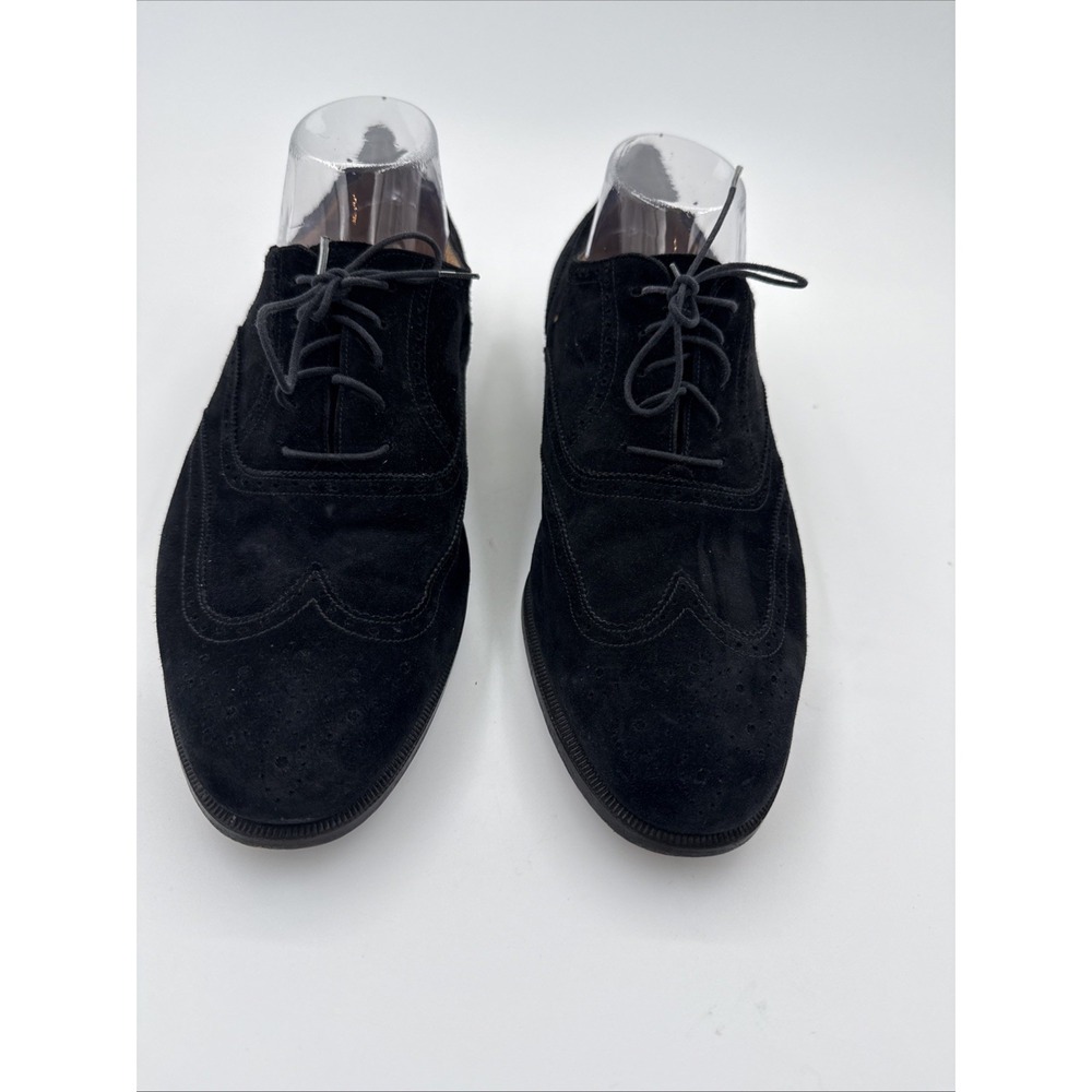 Salvatore Ferragamo Men's Black Suede Lace Up Oxford Shoes Size 10D